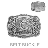 WESTERN INITIAL LETTER BELT BUCKLE